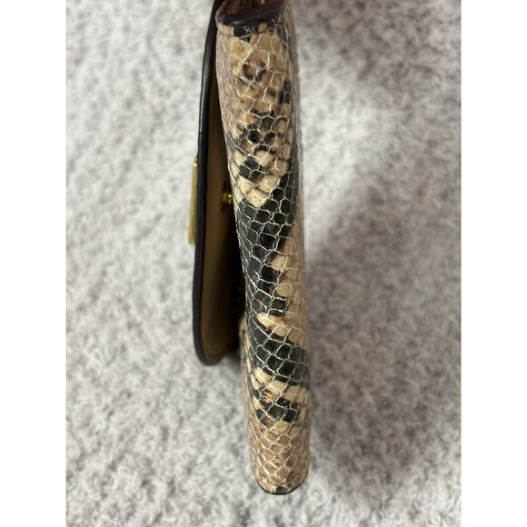 Coach Tan Leather Python Embossed Small Flap Wallet #54389 - Picture 5 of 8